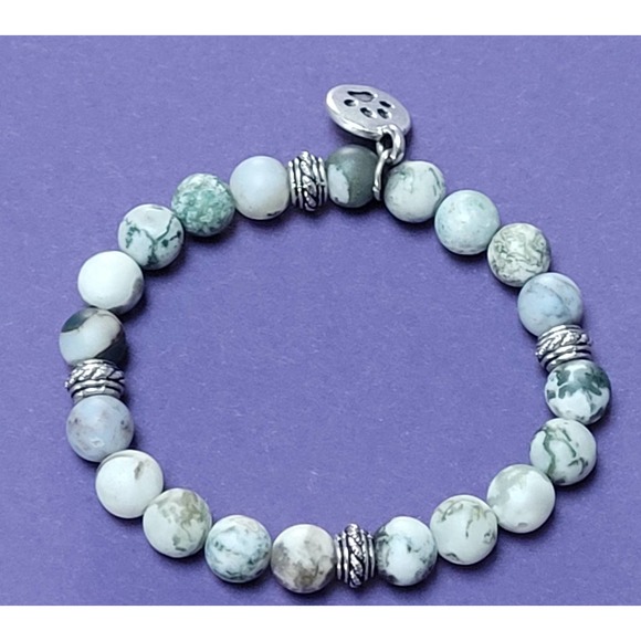 Shades of Green Bracelet with Paw Charm - Picture 5 of 14